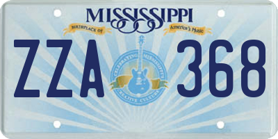 MS license plate ZZA368