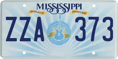 MS license plate ZZA373