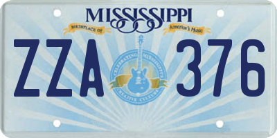 MS license plate ZZA376