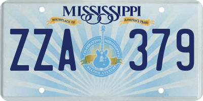 MS license plate ZZA379