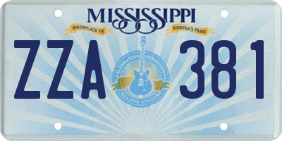 MS license plate ZZA381
