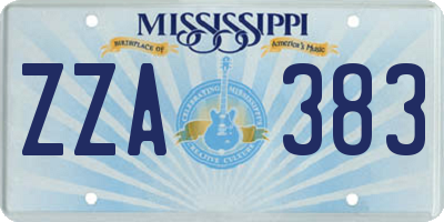 MS license plate ZZA383