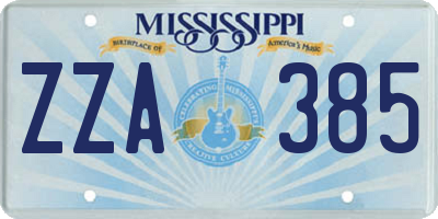 MS license plate ZZA385