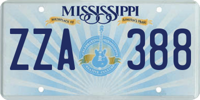 MS license plate ZZA388