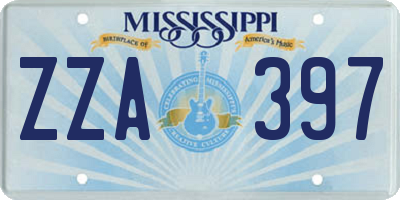 MS license plate ZZA397
