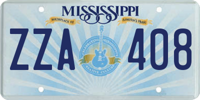 MS license plate ZZA408