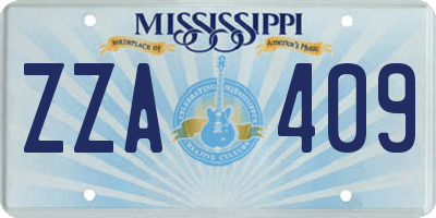 MS license plate ZZA409