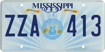 MS license plate ZZA413
