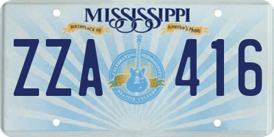 MS license plate ZZA416