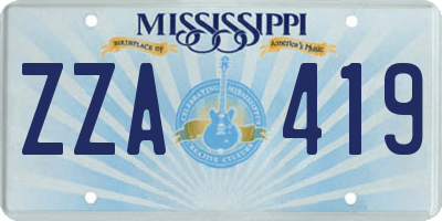 MS license plate ZZA419