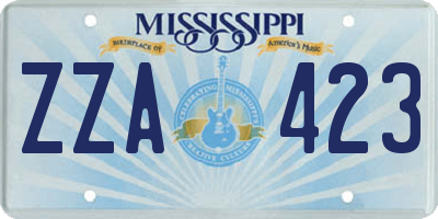 MS license plate ZZA423