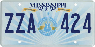 MS license plate ZZA424