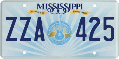 MS license plate ZZA425