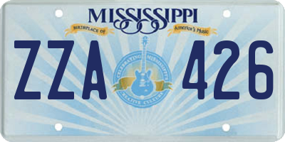 MS license plate ZZA426
