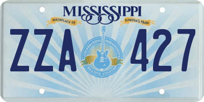 MS license plate ZZA427