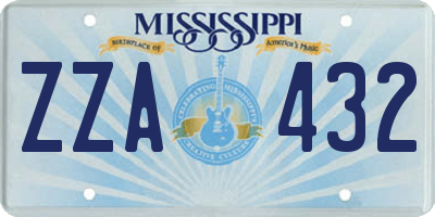 MS license plate ZZA432