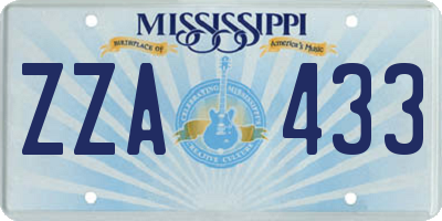 MS license plate ZZA433
