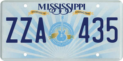 MS license plate ZZA435