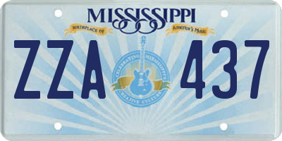 MS license plate ZZA437
