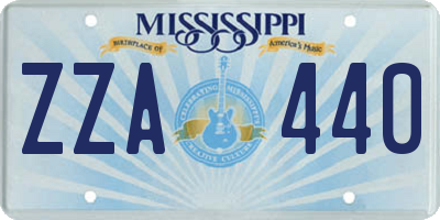 MS license plate ZZA440