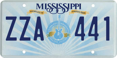 MS license plate ZZA441