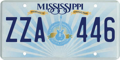 MS license plate ZZA446