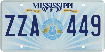 MS license plate ZZA449
