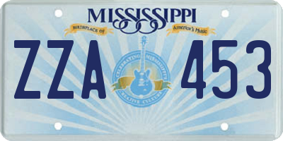 MS license plate ZZA453