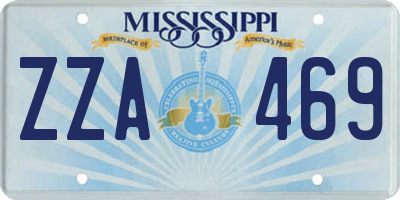 MS license plate ZZA469