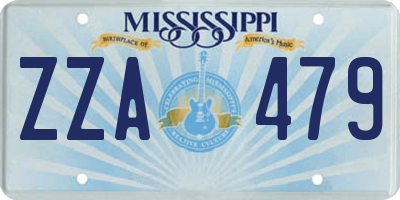 MS license plate ZZA479