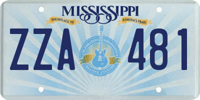 MS license plate ZZA481