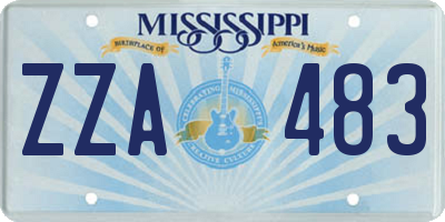 MS license plate ZZA483