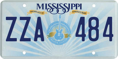 MS license plate ZZA484