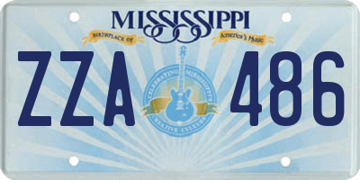 MS license plate ZZA486