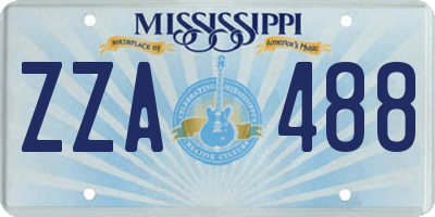 MS license plate ZZA488