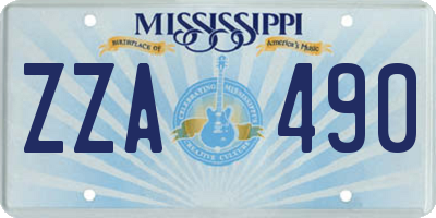 MS license plate ZZA490