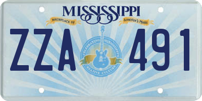 MS license plate ZZA491