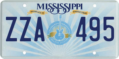 MS license plate ZZA495