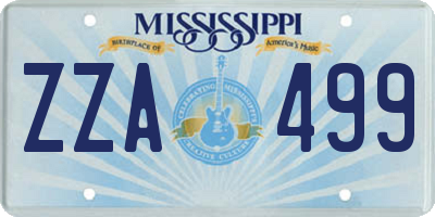 MS license plate ZZA499