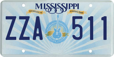 MS license plate ZZA511