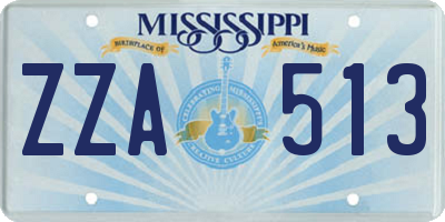 MS license plate ZZA513