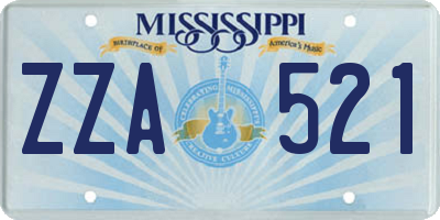 MS license plate ZZA521