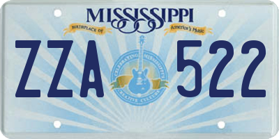 MS license plate ZZA522