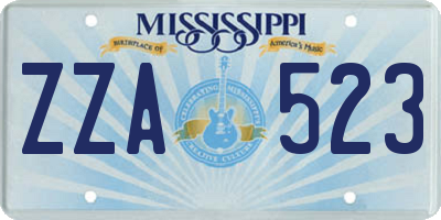 MS license plate ZZA523
