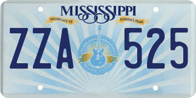 MS license plate ZZA525