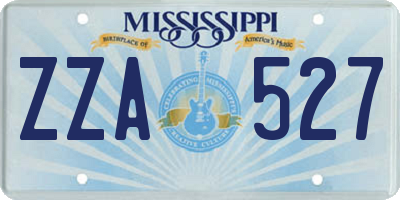 MS license plate ZZA527