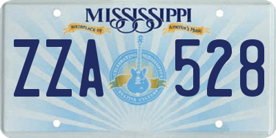 MS license plate ZZA528