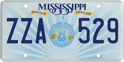 MS license plate ZZA529
