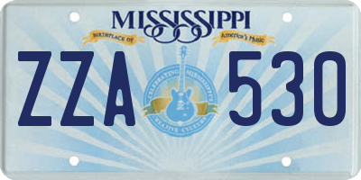 MS license plate ZZA530