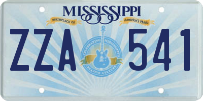 MS license plate ZZA541